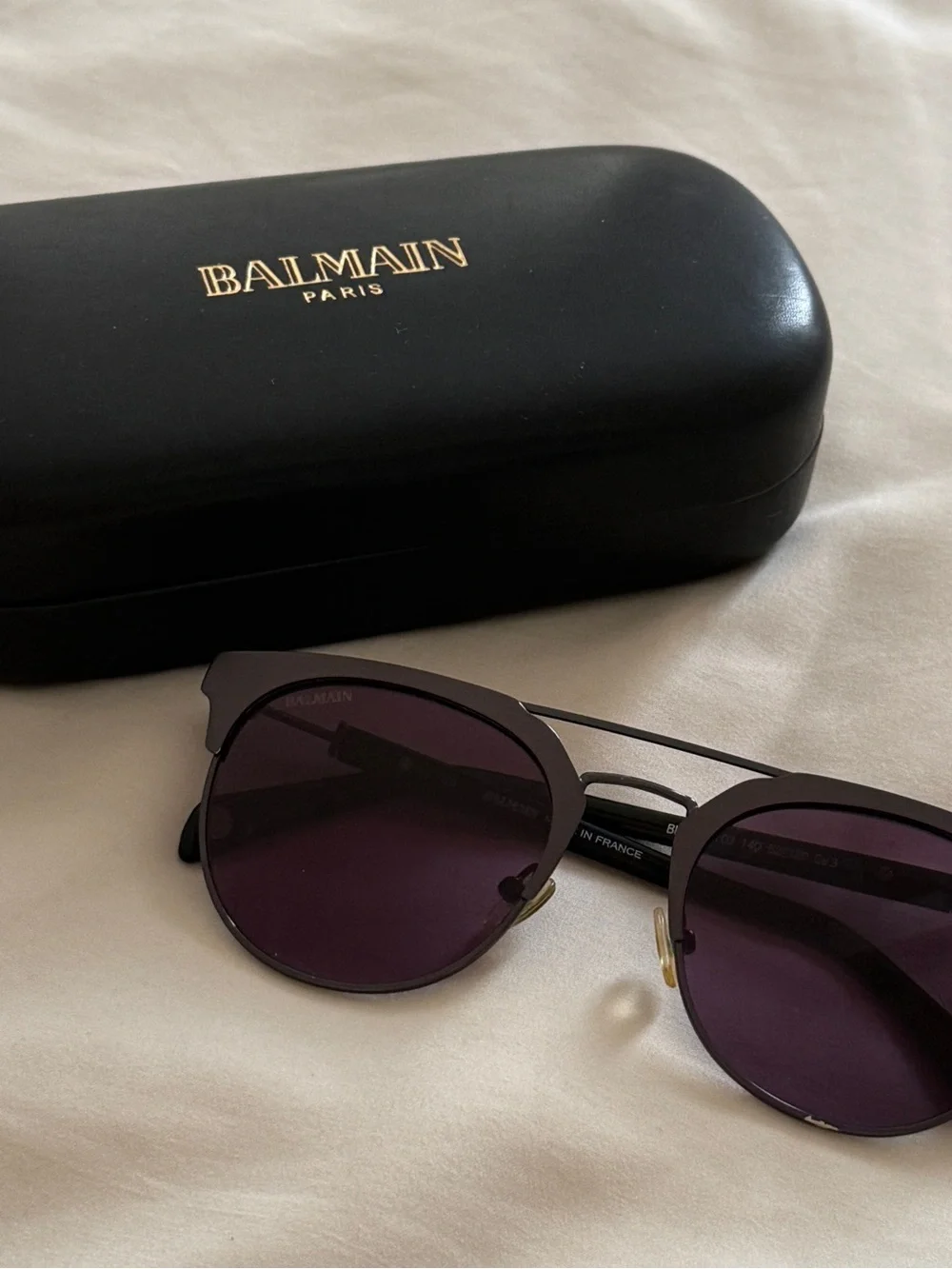 Balmain Women's Black Sunglasses with Purple Lenses